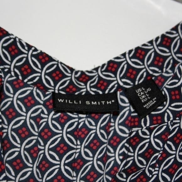Willi Smith Sleeveless oversized relaxed fit large Patterned Blouse - Picture 4 of 4